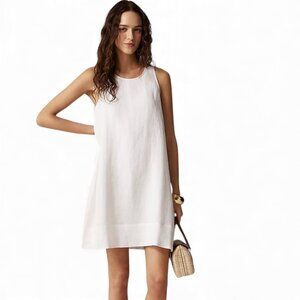 J. Crew Maxine button-back dress in linen Size Large